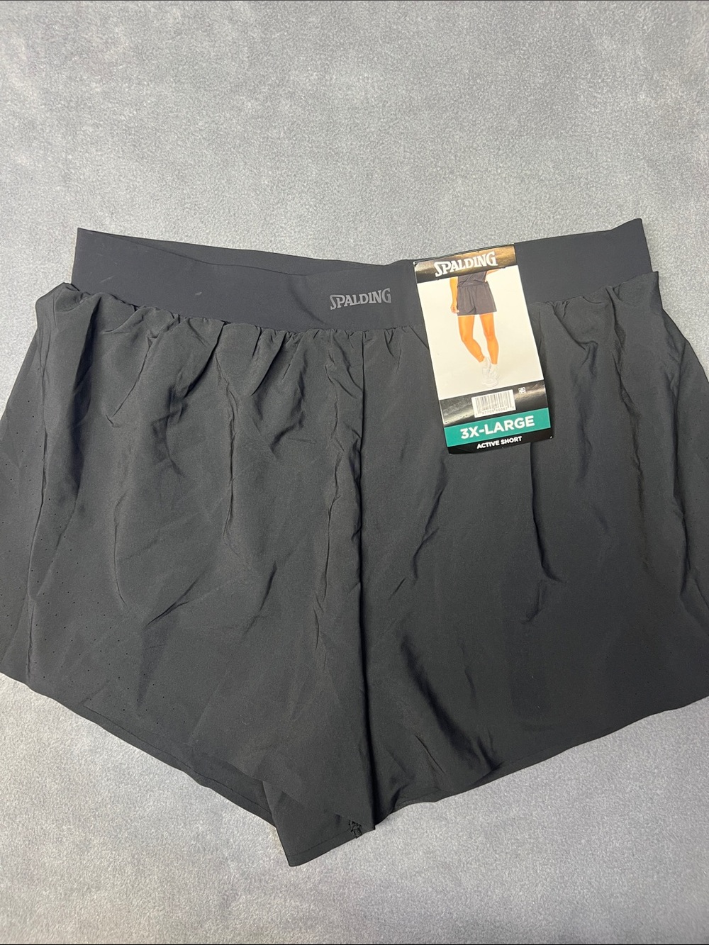 Spalding Black Athletic Running Shorts